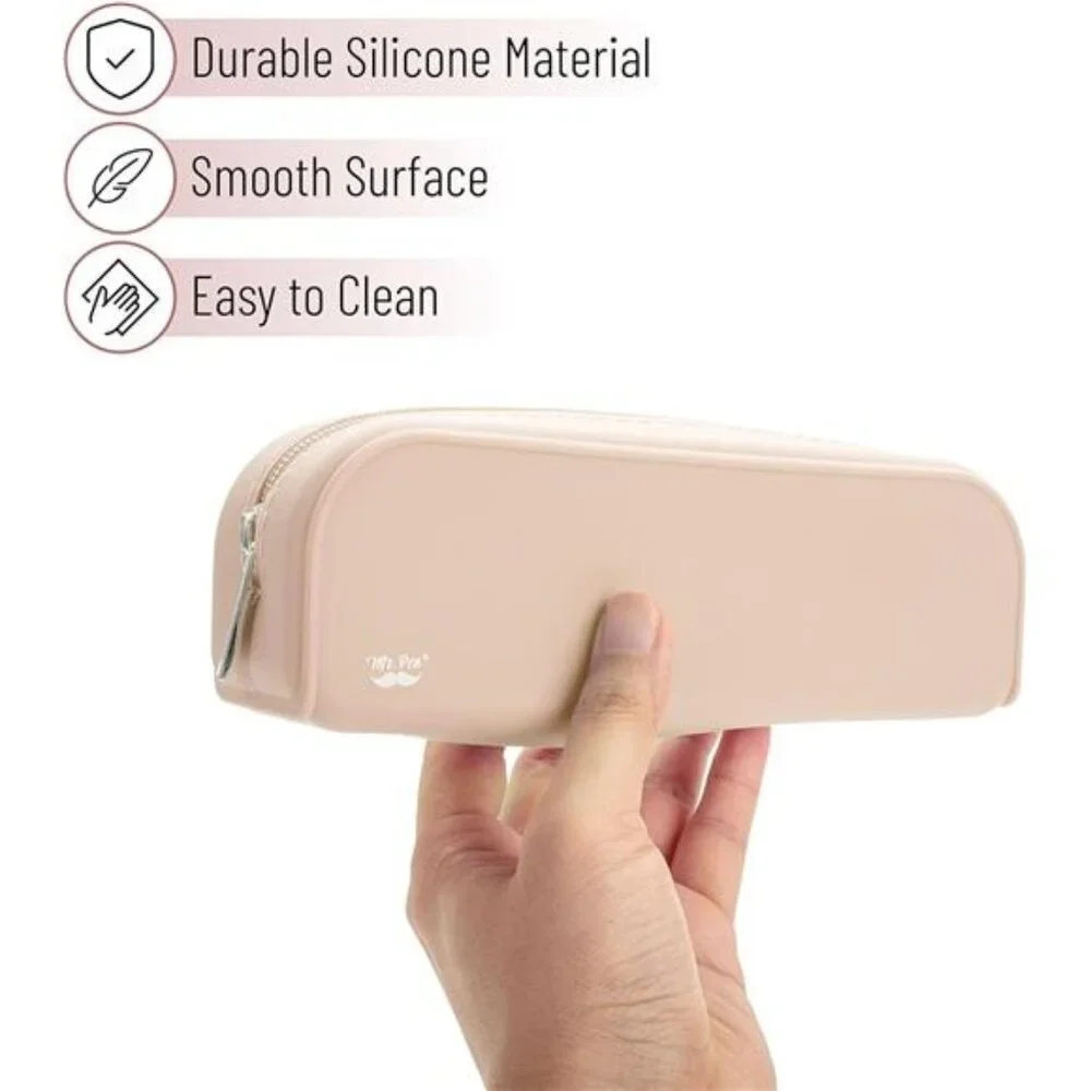 Women‎ Small Silicone Pencil Case, Malibu Dune Color Pencil Pouch Pencil Case